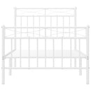 vidaXL fehér fém ágykeret fej- és lábtámlával 90 x 190 cm