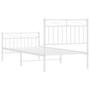 vidaXL fehér fém ágykeret fej- és lábtámlával 90 x 190 cm