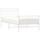 vidaXL fehér fém ágykeret fej- és lábtámlával 90x200 cm