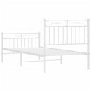 vidaXL fehér fém ágykeret fej- és lábtámlával 90x200 cm