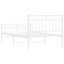 vidaXL fehér fém ágykeret fej- és lábtámlával 107 x 203 cm