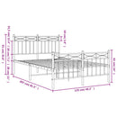 vidaXL fehér fém ágykeret fej- és lábtámlával 120x200 cm