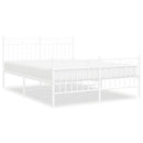 vidaXL fehér fém ágykeret fej- és lábtámlával 135x190 cm