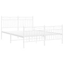 vidaXL fehér fém ágykeret fej- és lábtámlával 135x190 cm