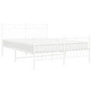 vidaXL fehér fém ágykeret fej- és lábtámlával 140 x 190 cm