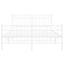 vidaXL fehér fém ágykeret fej- és lábtámlával 140x200 cm