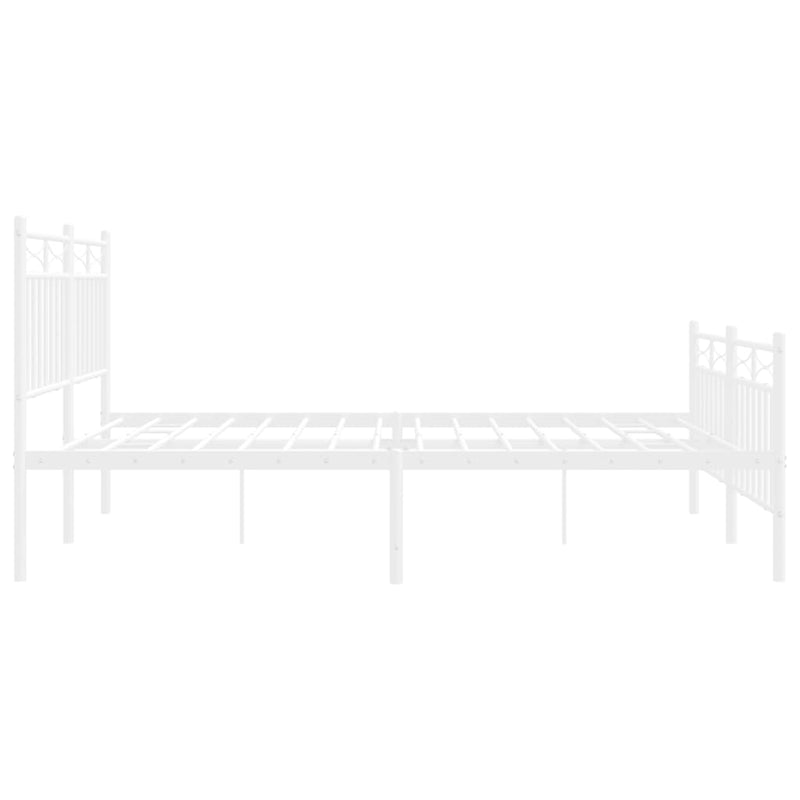 vidaXL fehér fém ágykeret fej- és lábtámlával 140x200 cm