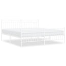 vidaXL fehér fém ágykeret fej- és lábtámlával 183 x 213 cm