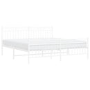 vidaXL fehér fém ágykeret fej- és lábtámlával 183 x 213 cm