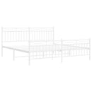 vidaXL fehér fém ágykeret fej- és lábtámlával 183 x 213 cm