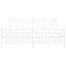 vidaXL fehér fém ágykeret fej- és lábtámlával 183 x 213 cm