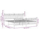 vidaXL fehér fém ágykeret fej- és lábtámlával 183 x 213 cm
