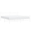 vidaXL fehér fém ágykeret fej- és lábtámlával 193 x 203 cm