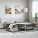 vidaXL fehér fém ágykeret fej- és lábtámlával 193 x 203 cm