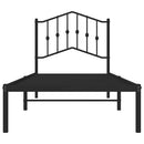 vidaXL fekete fém ágykeret fejtámlával 90 x 200 cm