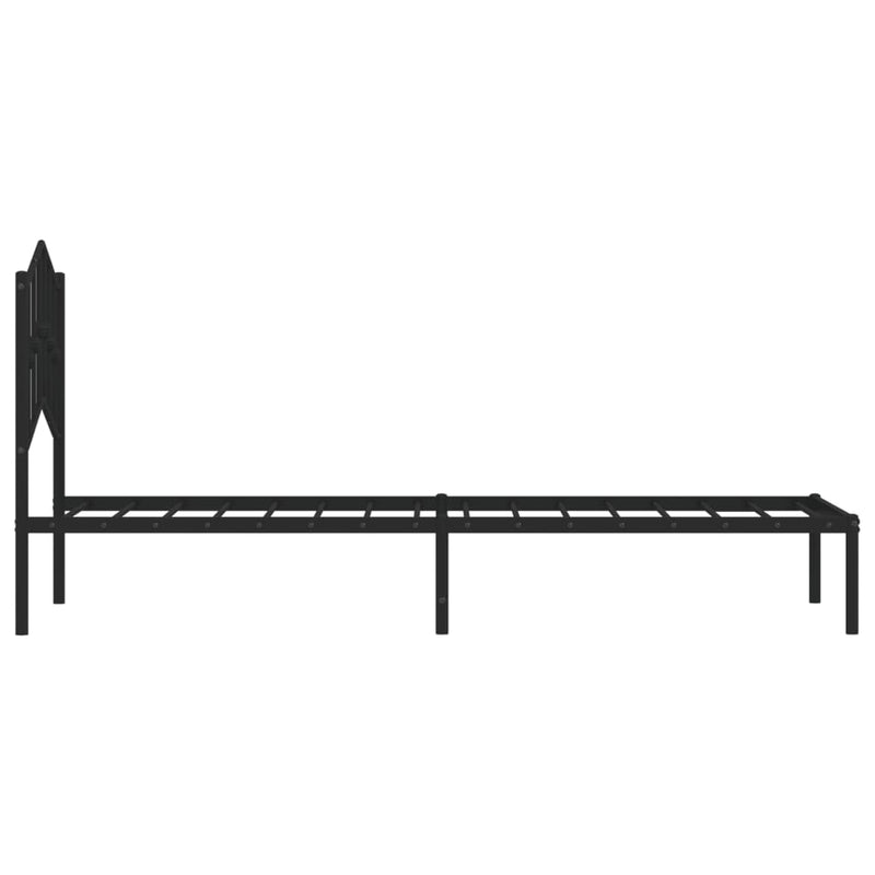 vidaXL fekete fém ágykeret fejtámlával 90 x 200 cm