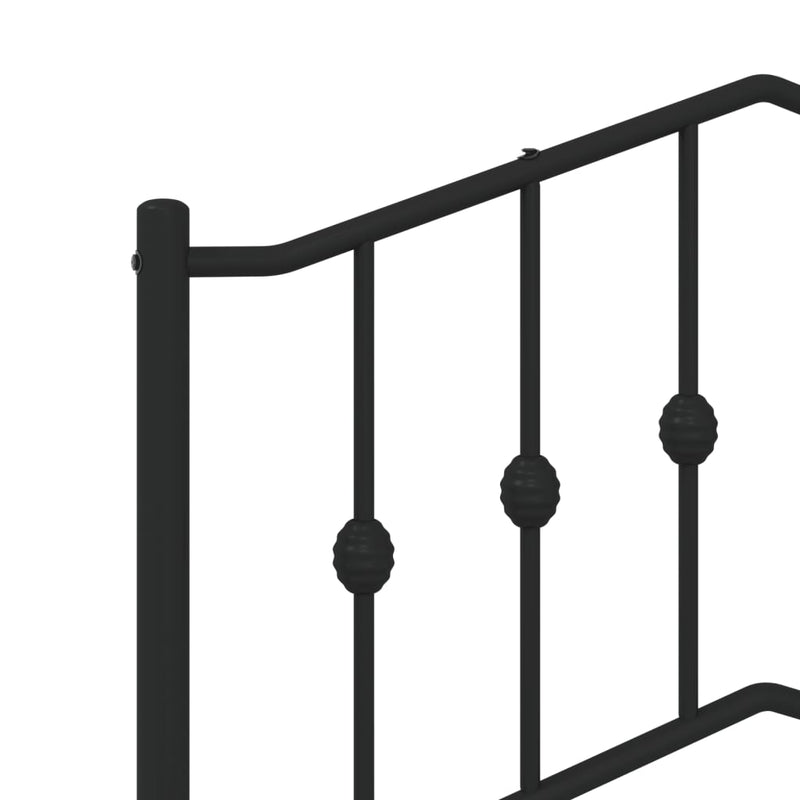 vidaXL fekete fém ágykeret fejtámlával 90 x 200 cm