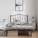 vidaXL fekete fém ágykeret fejtámlával 100 x 190 cm