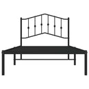 vidaXL fekete fém ágykeret fejtámlával 100 x 190 cm
