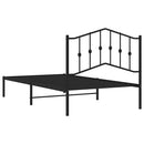 vidaXL fekete fém ágykeret fejtámlával 100 x 190 cm