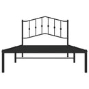 vidaXL fekete fém ágykeret fejtámlával 107 x 203 cm