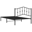 vidaXL fekete fém ágykeret fejtámlával 107 x 203 cm