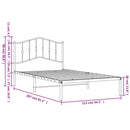 vidaXL fekete fém ágykeret fejtámlával 107 x 203 cm