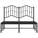 vidaXL fekete fém ágykeret fejtámlával 120 x 200 cm