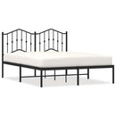 vidaXL fekete fém ágykeret fejtámlával 135 x 190 cm