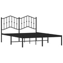 vidaXL fekete fém ágykeret fejtámlával 135 x 190 cm