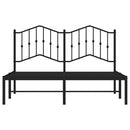 vidaXL fekete fém ágykeret fejtámlával 135 x 190 cm
