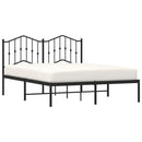 vidaXL fekete fém ágykeret fejtámlával 140 x 190 cm