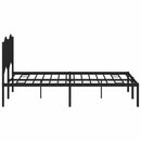 vidaXL fekete fém ágykeret fejtámlával 150 x 200 cm