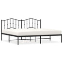 vidaXL fekete fém ágykeret fejtámlával 193 x 203 cm