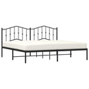 vidaXL fekete fém ágykeret fejtámlával 193 x 203 cm