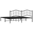 vidaXL fekete fém ágykeret fejtámlával 193 x 203 cm