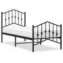 vidaXL fekete fém ágykeret fej- és lábtámlával 75 x 190 cm
