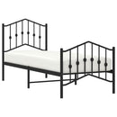 vidaXL fekete fém ágykeret fej- és lábtámlával 75 x 190 cm