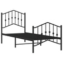 vidaXL fekete fém ágykeret fej- és lábtámlával 75 x 190 cm