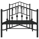 vidaXL fekete fém ágykeret fej- és lábtámlával 75 x 190 cm