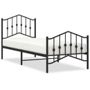 vidaXL fekete fém ágykeret fej- és lábtámlával 80 x 200 cm