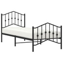 vidaXL fekete fém ágykeret fej- és lábtámlával 80 x 200 cm