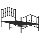 vidaXL fekete fém ágykeret fej- és lábtámlával 80 x 200 cm