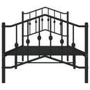 vidaXL fekete fém ágykeret fej- és lábtámlával 80 x 200 cm