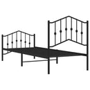 vidaXL fekete fém ágykeret fej- és lábtámlával 80 x 200 cm