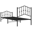vidaXL fekete fém ágykeret fej- és lábtámlával 90 x 200 cm