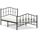 vidaXL fekete fém ágykeret fej- és lábtámlával 100 x 190 cm