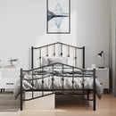 vidaXL fekete fém ágykeret fej- és lábtámlával 100 x 190 cm