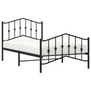 vidaXL fekete fém ágykeret fej- és lábtámlával 100 x 190 cm