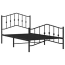 vidaXL fekete fém ágykeret fej- és lábtámlával 100 x 190 cm